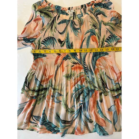 Spense Pleaters Women's Size XL Pink Floral Blouse Top 3/4 Bell Sleeve - Picture 5 of 9